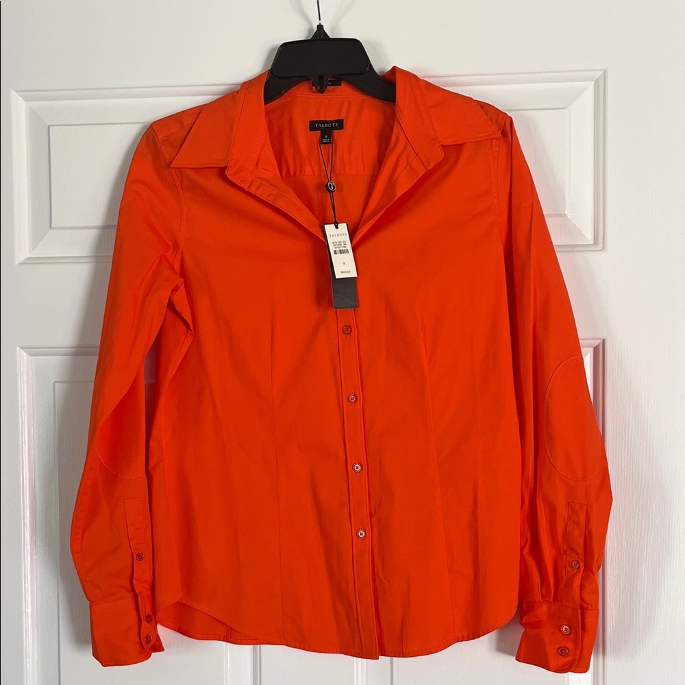 Talbots Bright Orange Button Down Shirt
